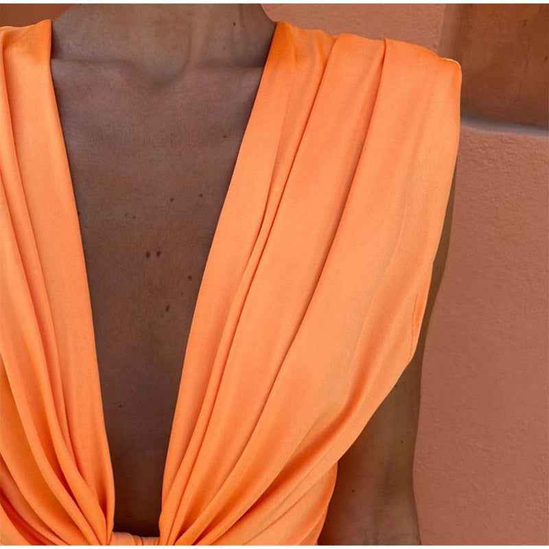 Party-Kleid Mit Tiefem V-Ausschnitt Damen