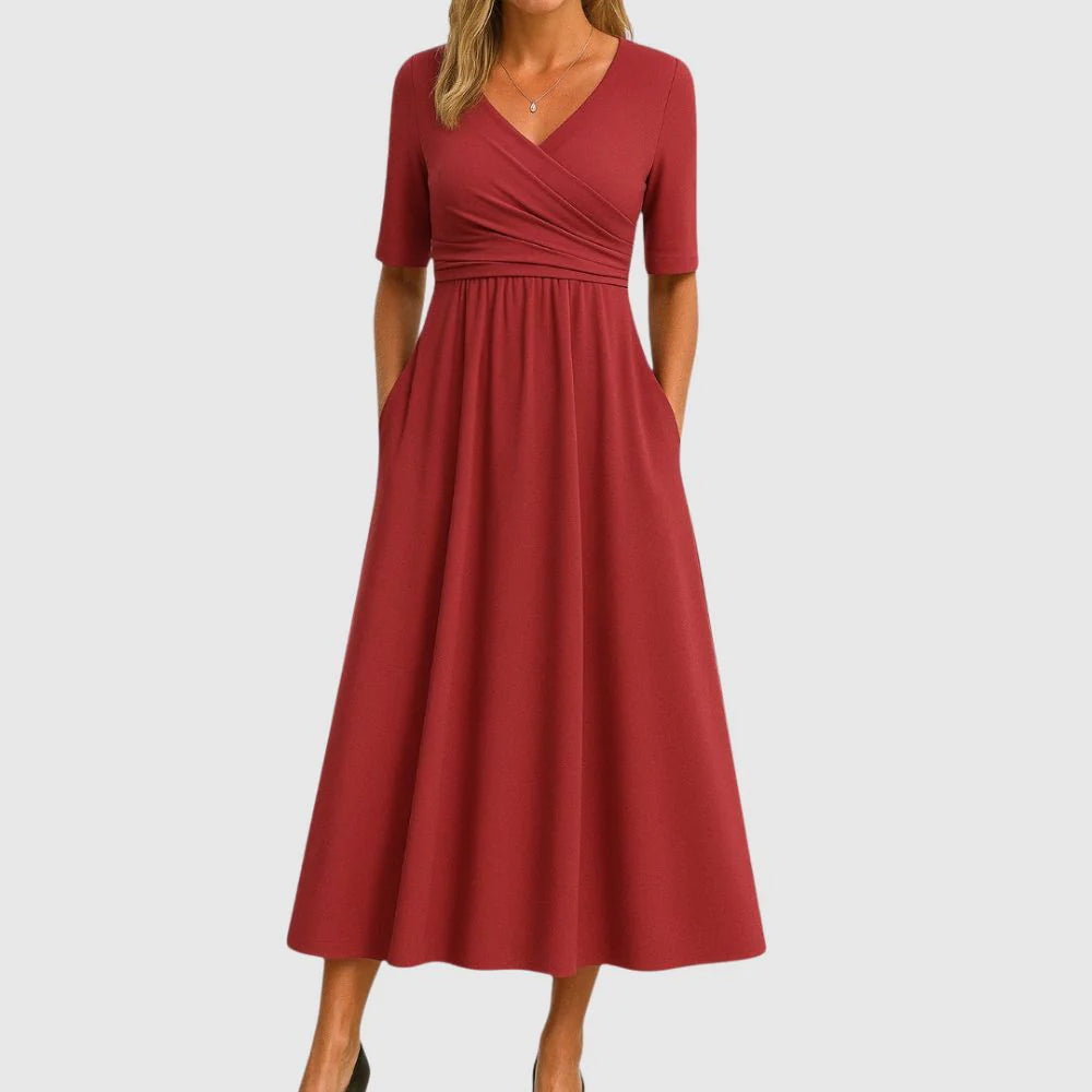 Zoé - Robe Midi Évasée Élégante