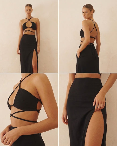 Conjunto Cut-Out Negro "Valentina"